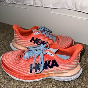 Hoka Mach 5 Red and Blue Running Shoes